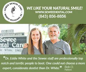 Ad: We like your natural smile! Visit Sewee Dental at www.SeweeDental.com or call us at (843) 856-8856.
