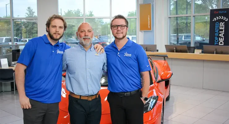 Starling Chevrolet GM Joe Sarro (center) with his sons Jarrett and Joey.